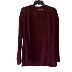 Belldini maroon textured knit Cardigan Sweater